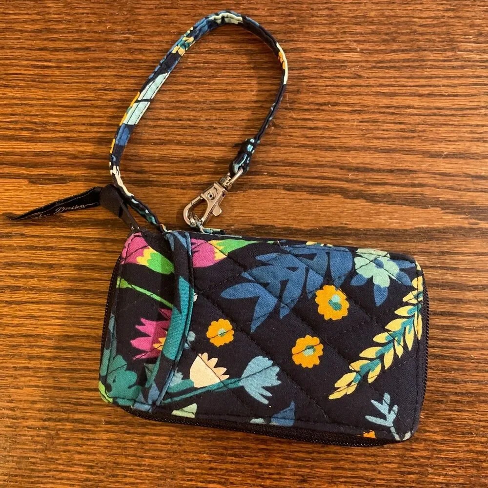 Vera Bradley Floral Zip-Around Wristlet Wallet w/ ID Window, Credit Card Slots